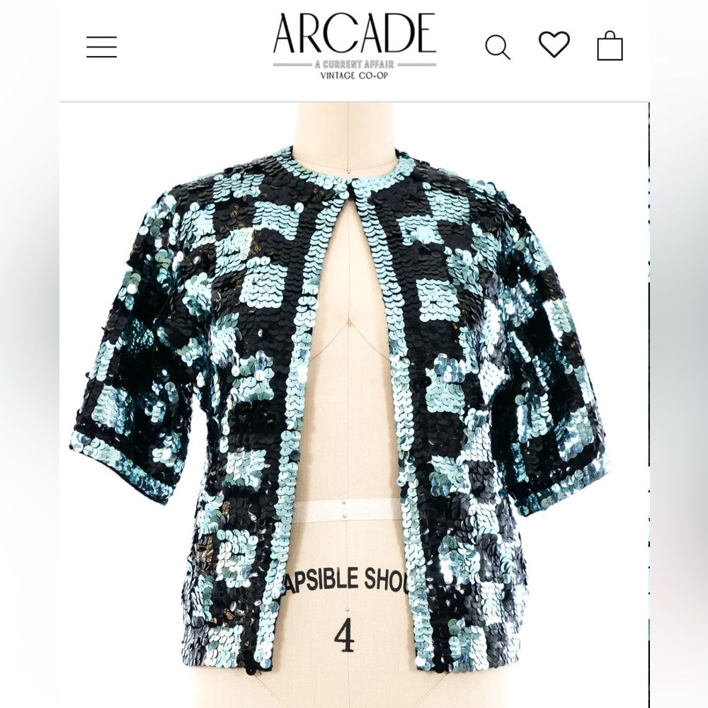 1960’s Checkered Sequin Cropped Jacket